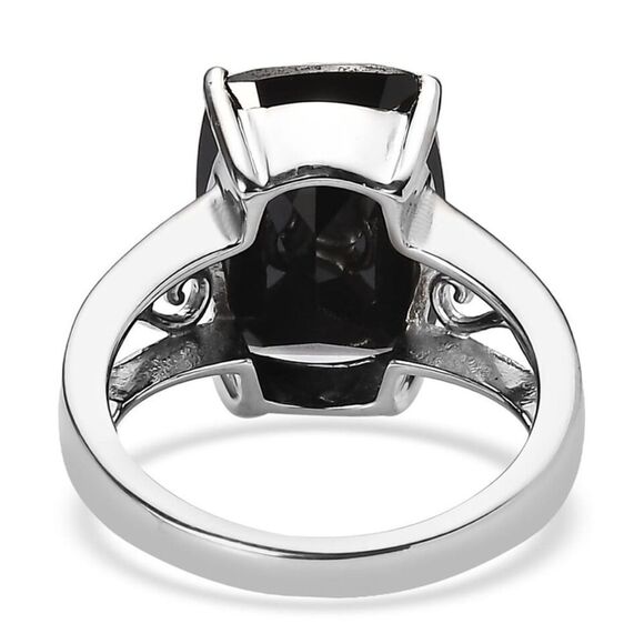 Thai Black Spinel 8.30 ctw Solitaire Ring in Durable Stainless Steel size 7 - Picture 6 of 10